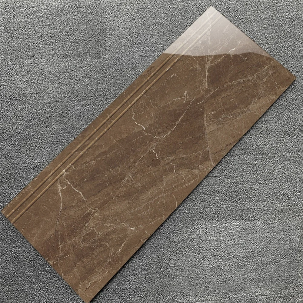 High-End Polished Glossy 450x1200mm 300x1200mm Glazed Porcelain Floor Tiles Living Room Quality Step Riser Stairs Tiles Premium