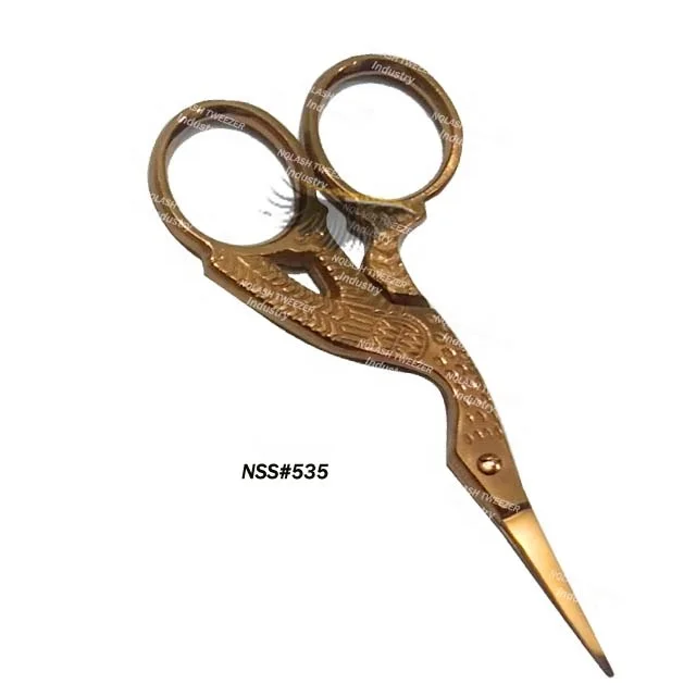 Custom Logo Eyelash Scissors Stainless Steel High Quality Cuticle  Manicure Scissors Beauty Scissors NQLASH Tweezers