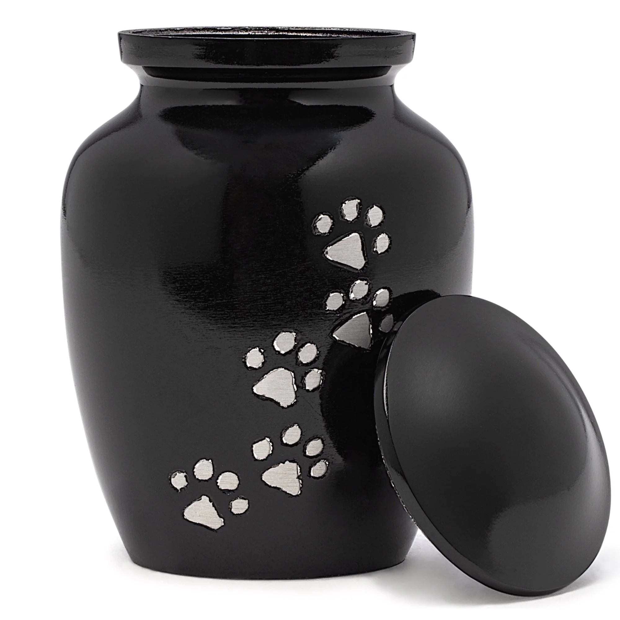 Black Color Metal Pet Cremations Urns for Animal Ashes / High Quality Brass Pet Funeral Urns for Dog and Cat Ashes Best Seller