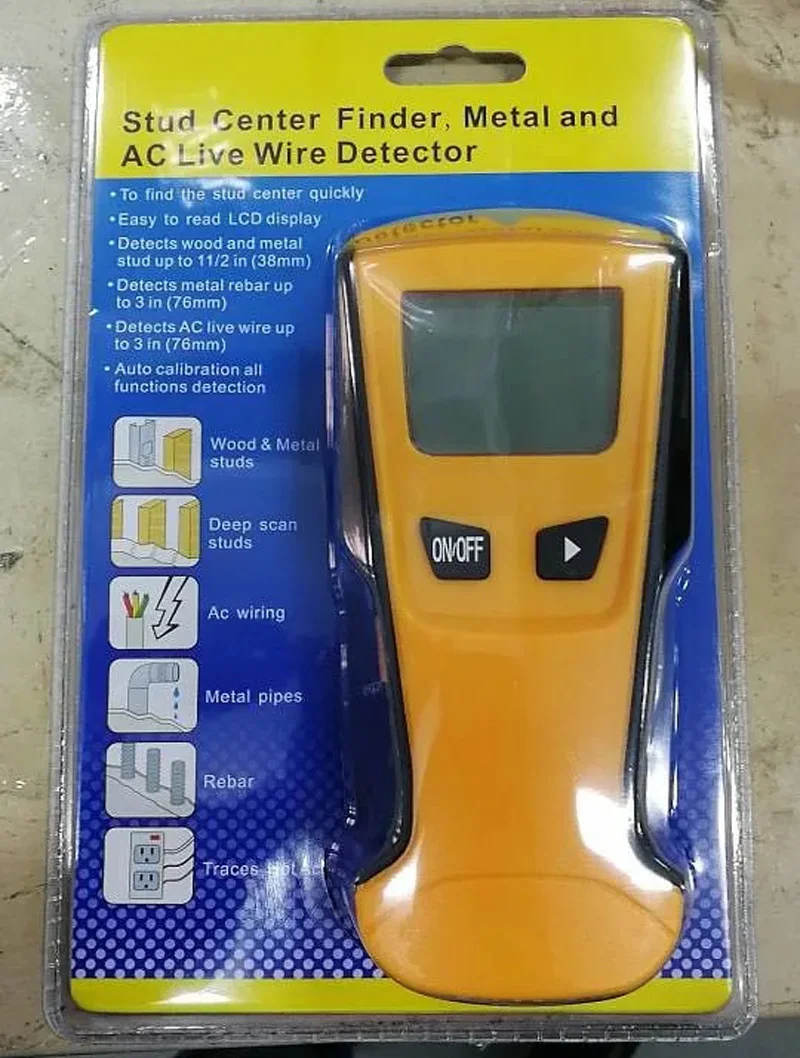 Handheld 3 in 1 Wall Scanner Wooden Center Stud Finder locator Metal Detector Th210 Metal AC live wire detector