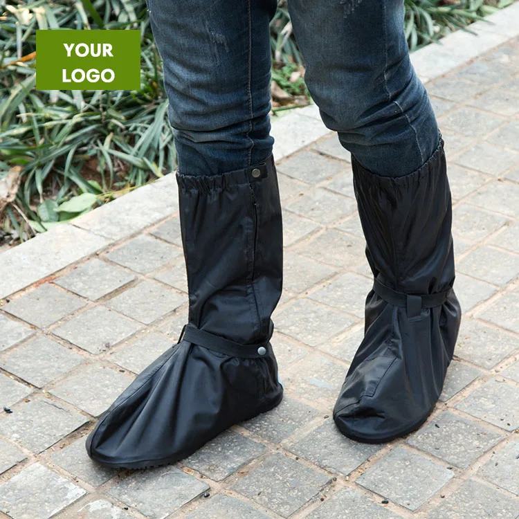Pro OEM Manufacture Customize Reflective Back Tag PVC Thickness Bottom Waterproof Rainy Shoecover Boots Cover