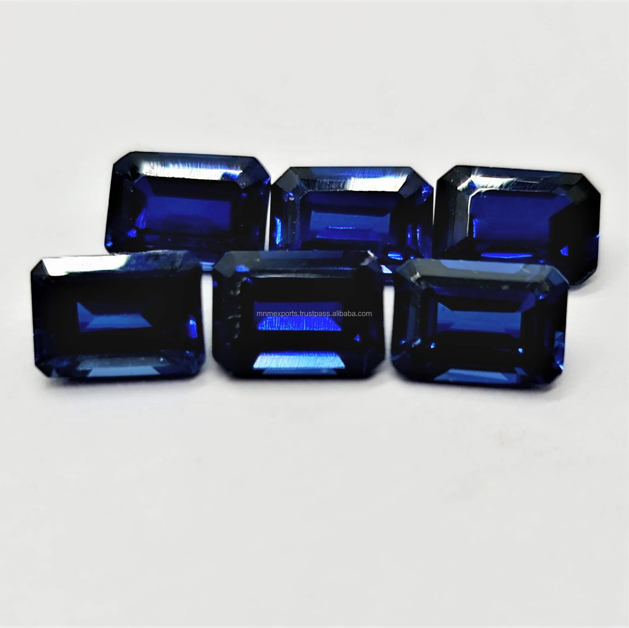 Created Blue Sapphire Gemstone Faceted And Cut In All Shapes And Sizes Cut On Custom Orders In Wholesale Prices In All Other Typ