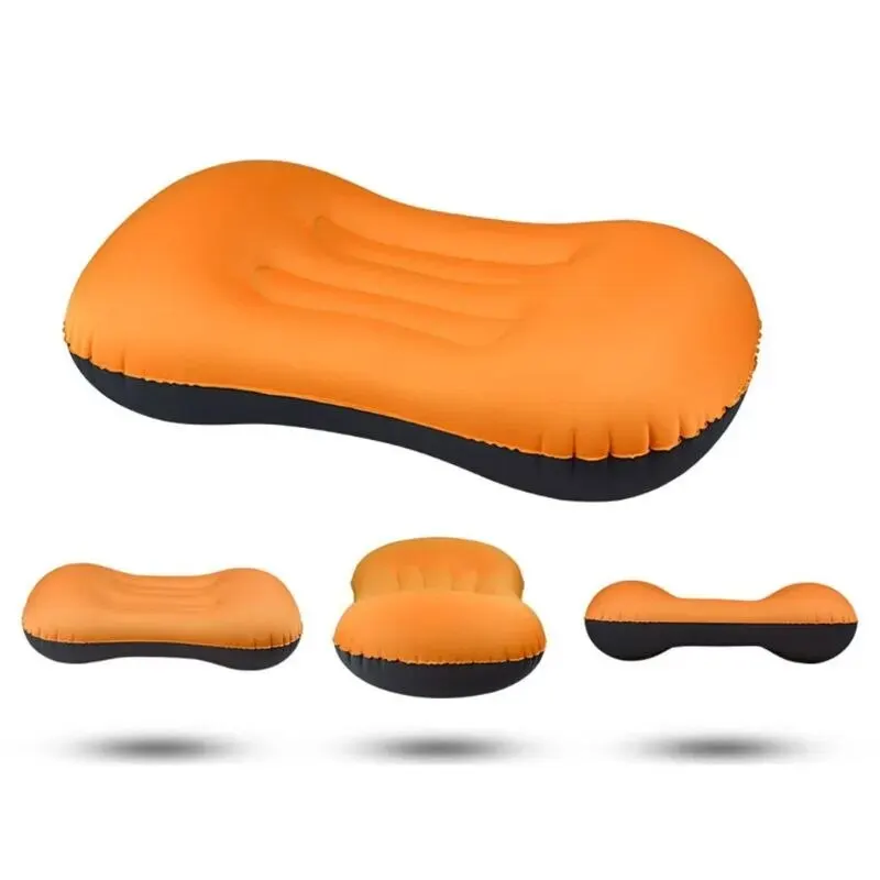 Inflatable Travel Camping Pillow Ergonomic Neck Lumbar Support Sleeping Cushion