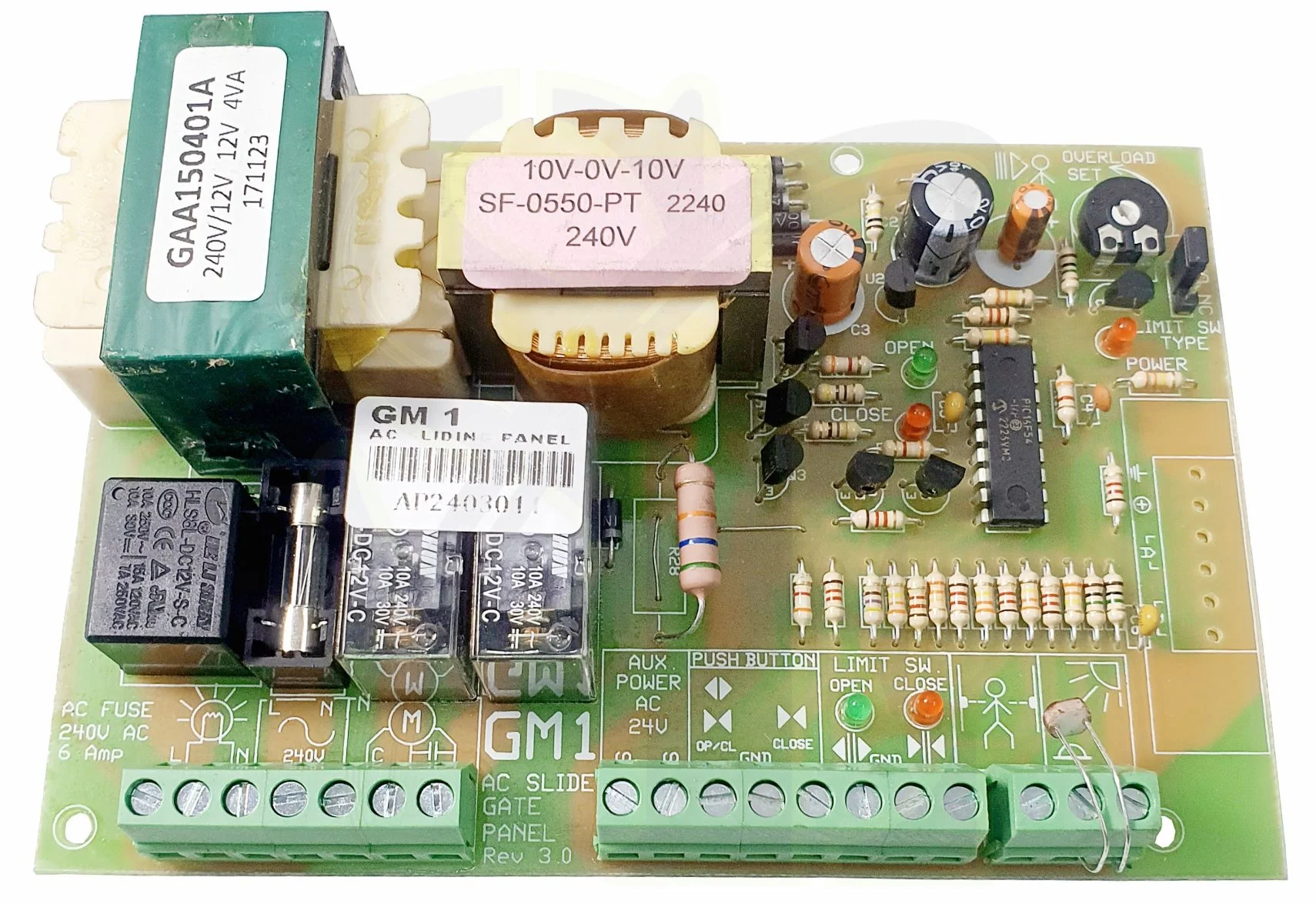 Autogate Control Board GM 1 AC Sliding Panel for Any AC Autogate Motor Gate Operators Genre