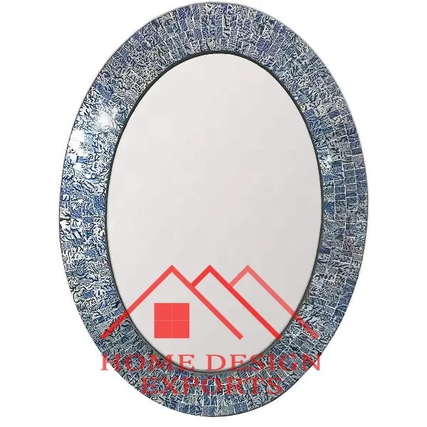 Restaurant Wall Decorative Mosaic Mirror for Wall Decor Art  Round Sunburst Mosaic Frame Wall Hanging Mirrors Best Seller
