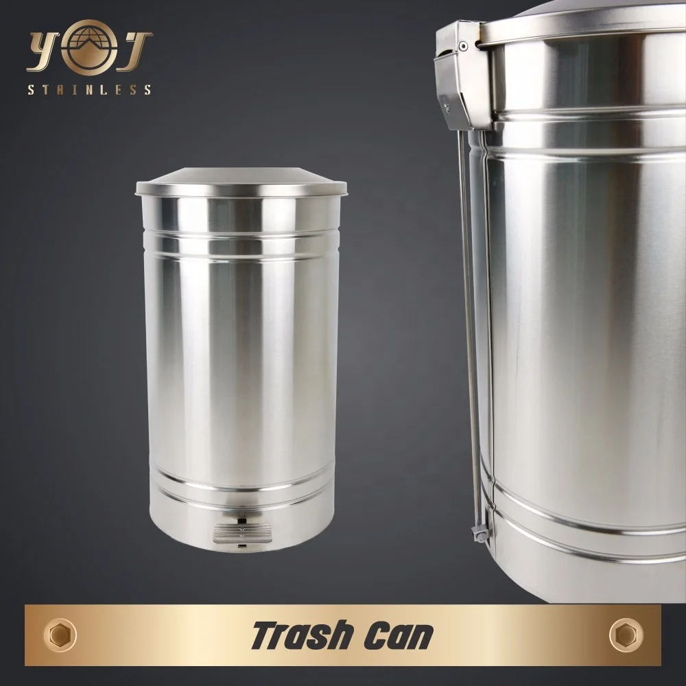 Stainless Steel Metal Round Step Pedal Garbage Bin Trash Can