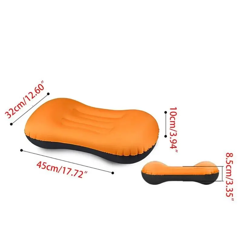 Inflatable Travel Camping Pillow Ergonomic Neck Lumbar Support Sleeping Cushion