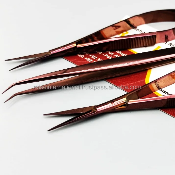 Professional Rose Gold Spring Scissors Sustainable Stainless Steel Eyebrow Tweezer Makeup Artist Dovetail Large Curved Scissors