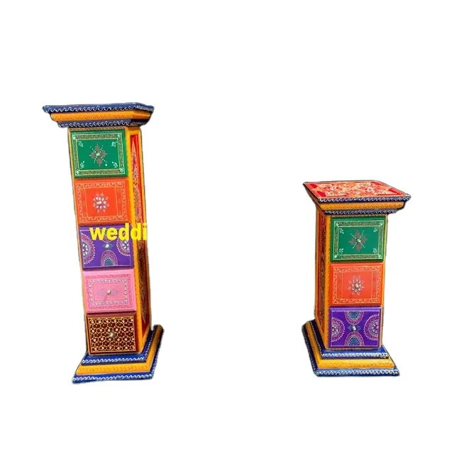 Metier New Arrival Wholesale Factory Supply Cheap Fancy Decorative Wooden Hand Painted chest with ceramic drawer