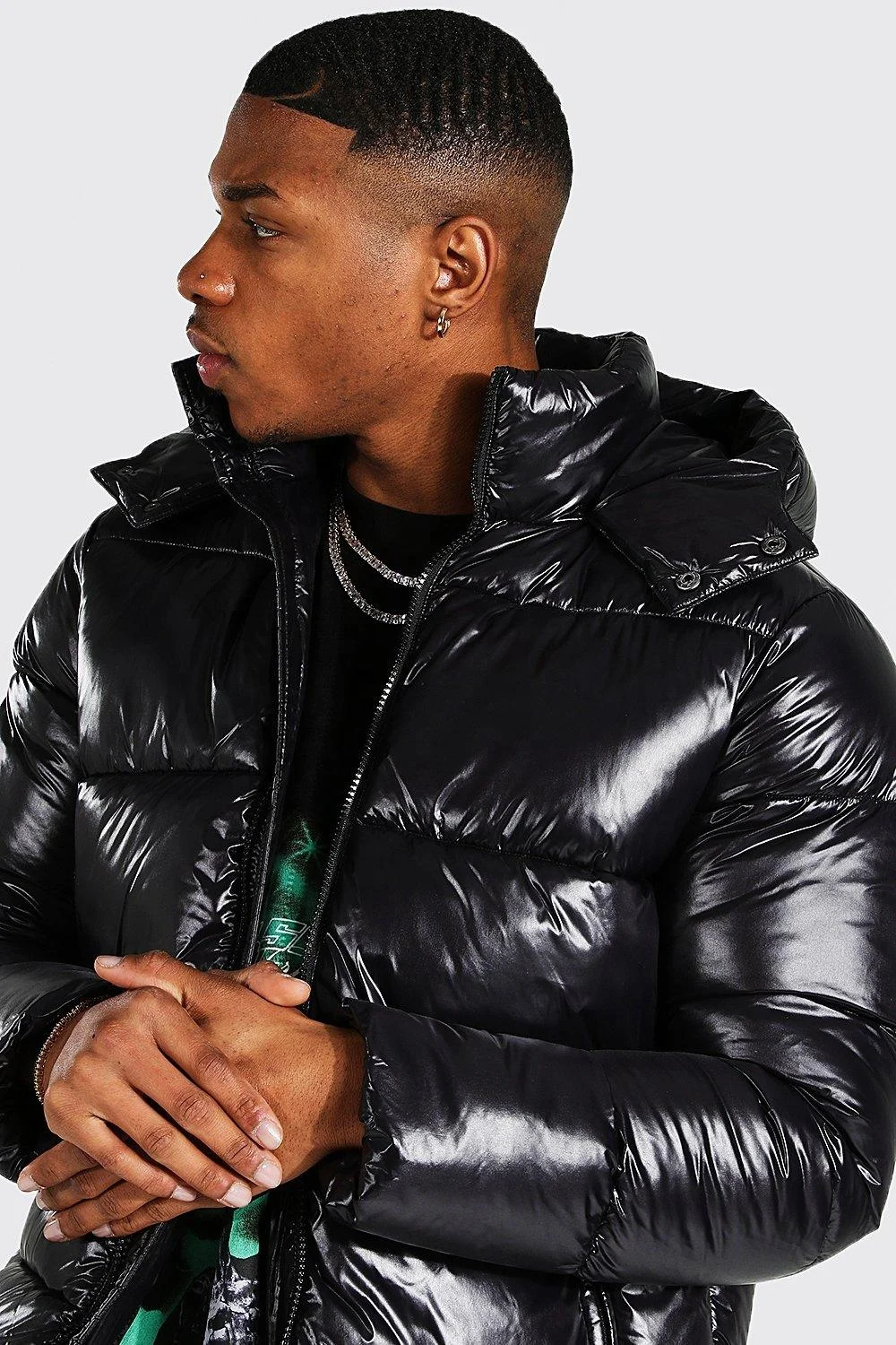 OEM Custom Printed Embroidered Mens Warm Coat Padded Puffer Bubble Winter Jacket / Down Goose Jackets Manufacturer