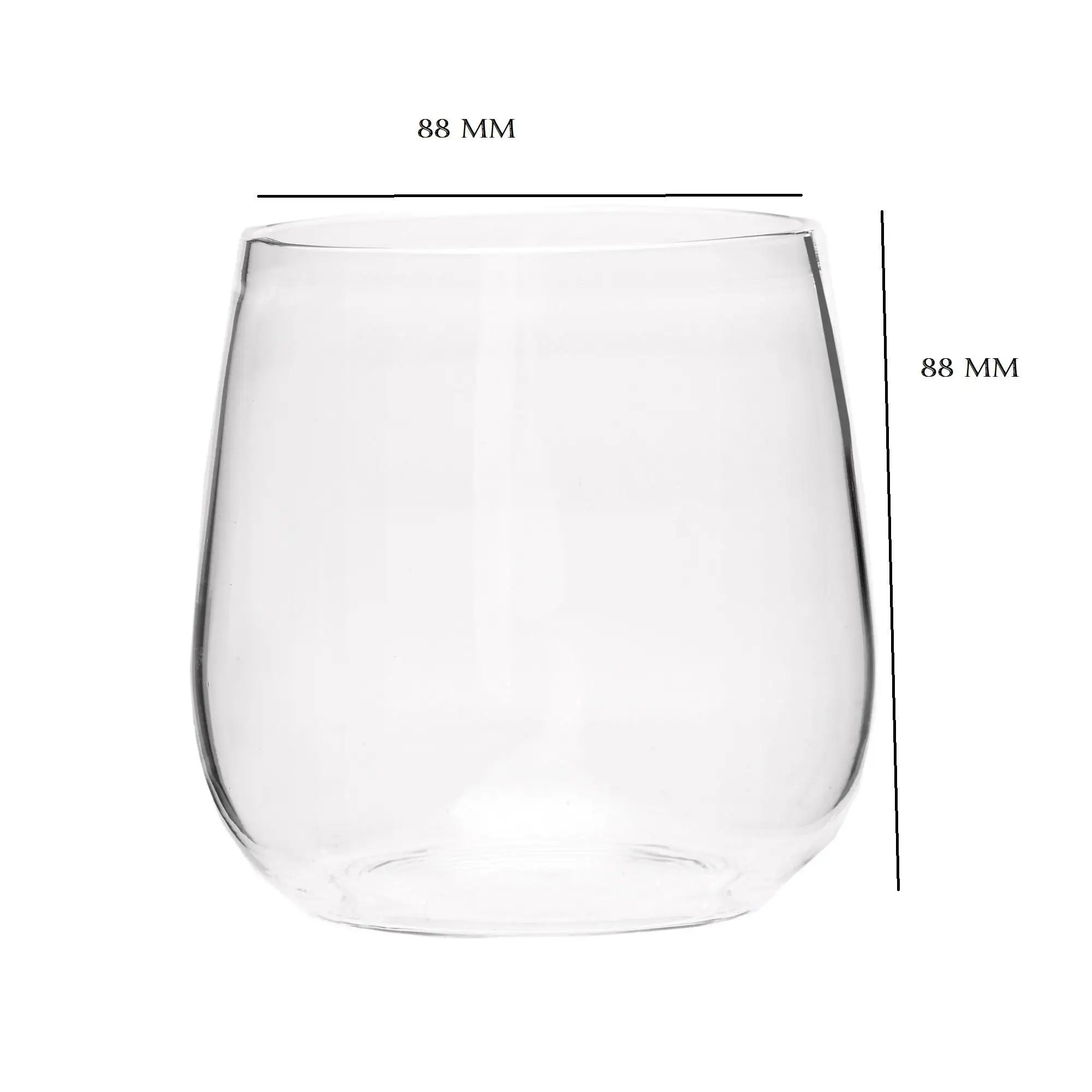 430ml Artisan Hand-Blown Borosilicate Whiskey Glass Wide Design for Stovetop Espresso Maker