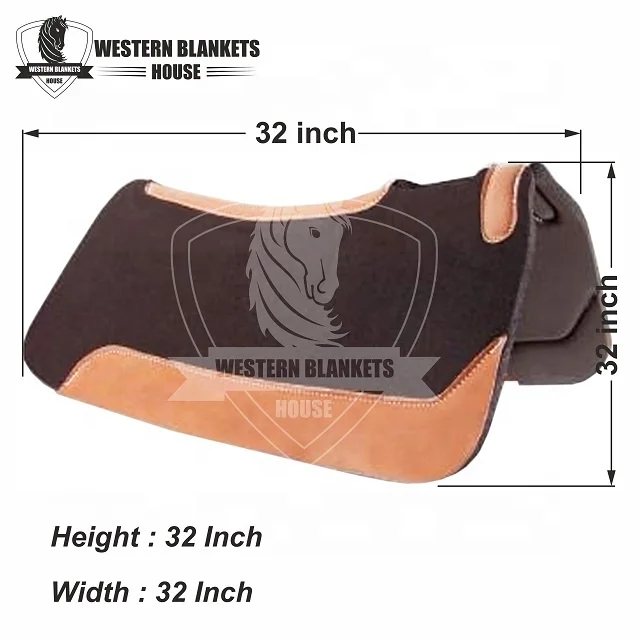 100% American Merino Wool Neoprene Lining Polycotton Western Horse Saddle Pad for Horse Riding Origin Western Horse Saddle
