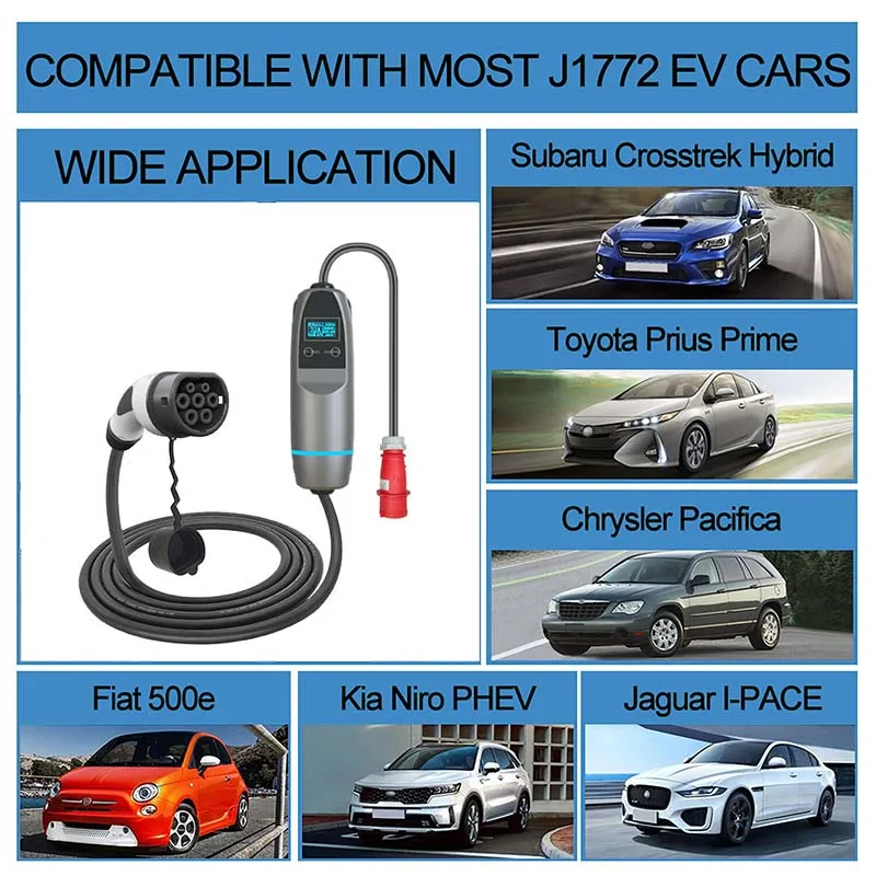 3.5kw 7kw 16A 32A Тип 2 мобильный Уровень Ac портативная зарядная станция для