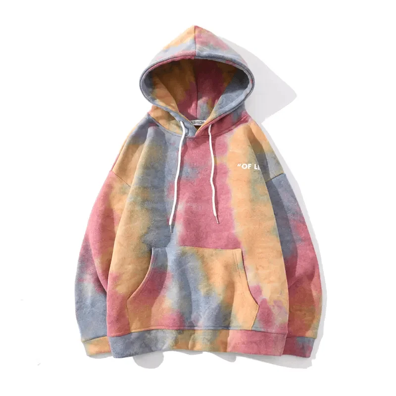 Wholesale Tie Dye Cotton Hooded 100%cotton hoodie custom logo Hoodie Sports Long Sleeve Crew Neck Tie Dye Women Hoodie in india