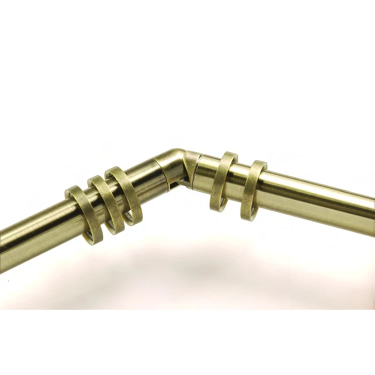 High End Looking Bay Window Curtain Pole with Flexible Angle Adjustment