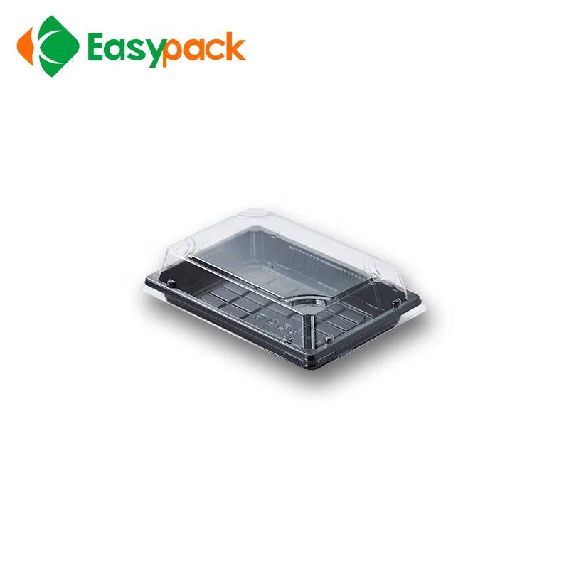 Food grade disposable plastic japanese sushi plate with lid