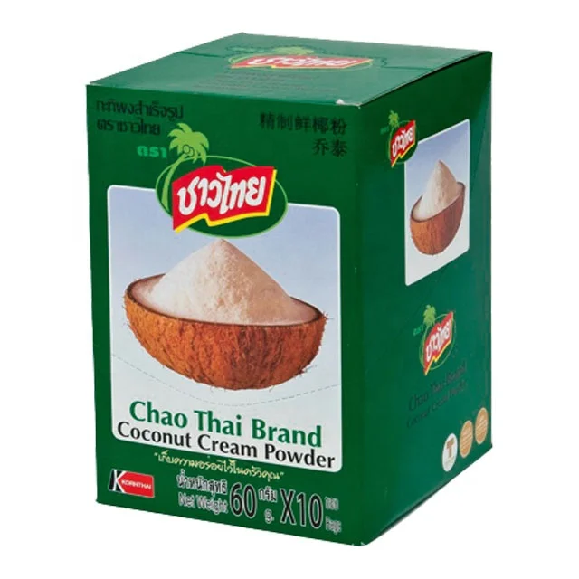 Top Selling 60g 10 Sachet High Quality Chao Thai Brand Coconut Milk Cream Powder for Food Beverage Made in Thailand