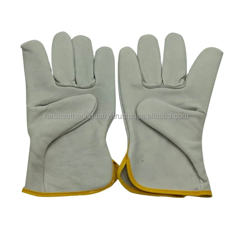 Cowhide spilt heavy duty industrial safety driver working leather welding gloves