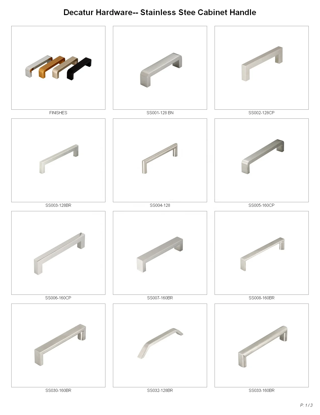 Elegant Stainless steel 304 316 kitchen cabinet pull with High quality