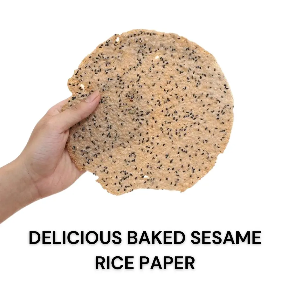 Packing Baked Sesame Rice Paper  ag Rice flour, tapioca flour sesame coconut Primary Ingredient Eat Snacks Food, Cracker