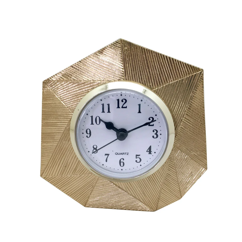 HOME DECORATION SIMPLE MODERN DESK CLOCK GOLD SILVER METAL