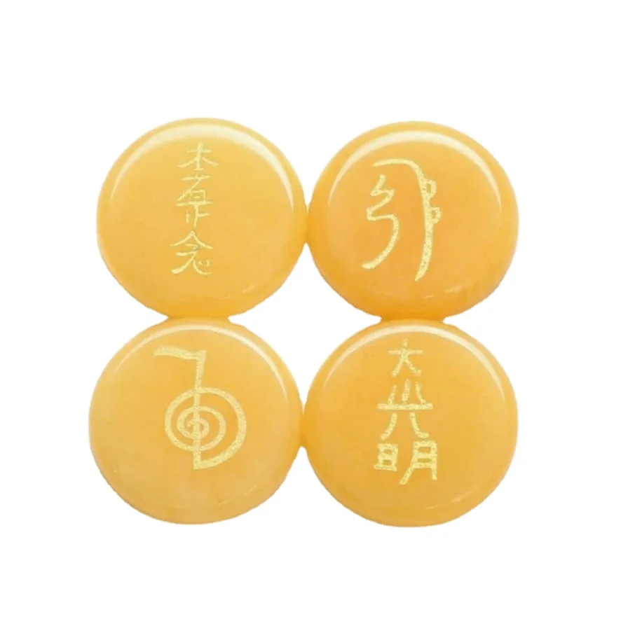 wholesale natural healing crystal red jasper  stone  reiki symbol set : gemstone engraved reiki stone set in red jasper.