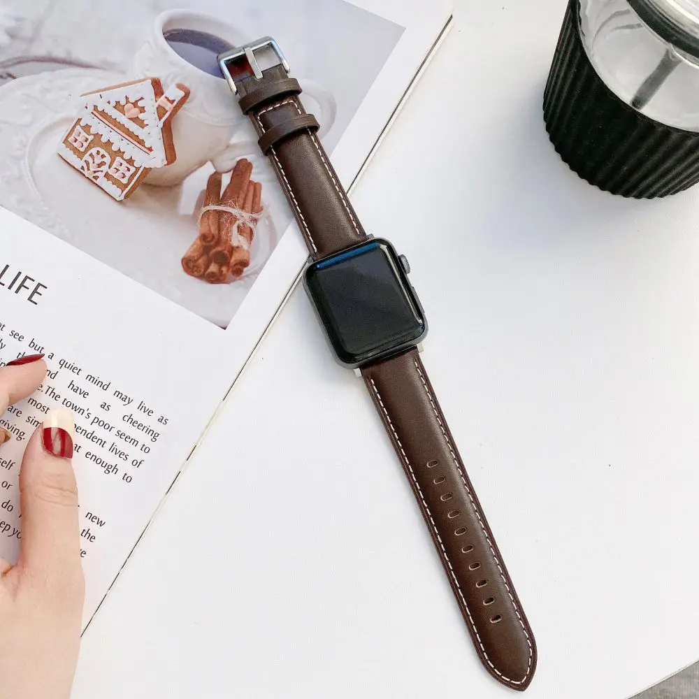 
38mm 42mm Leather Watch Strap for Apple Watch Leather Bands iwatch Leather Band Series4/3/2/1 