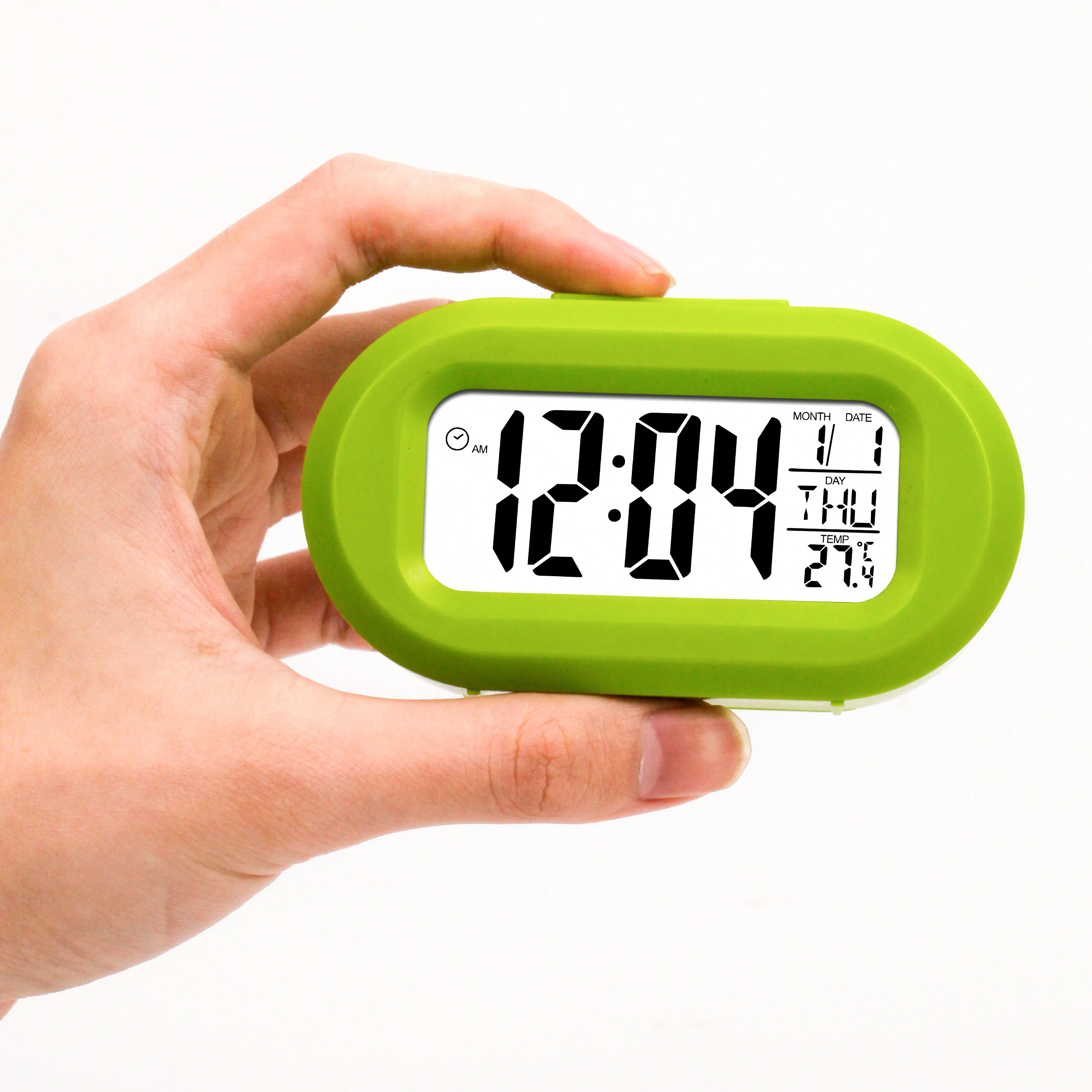 Wholesale Temperature Date Light Sensor Night Light Battery Operated Desk Small Digital Alarm Desk Table Clock for Home