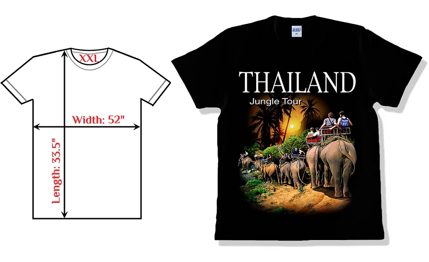 XXL Size 100% Cotton T-Shirt Elephant Jungle Tour Original Graphic Design Premium Quality Premium Casual Undershirts Custom OEM