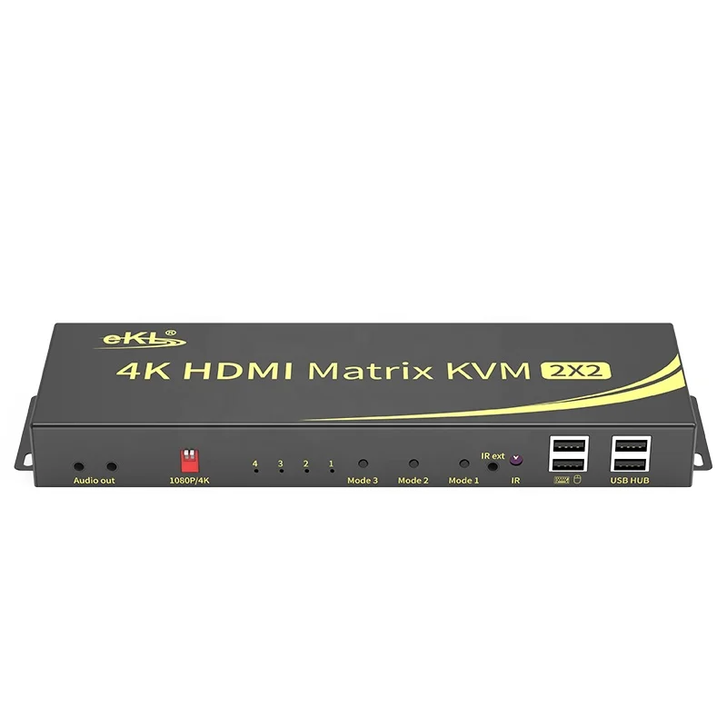 eKL-212HN 2 in out free switch with USB 2.0 ports 4K hdmi kvm dual monitor 4