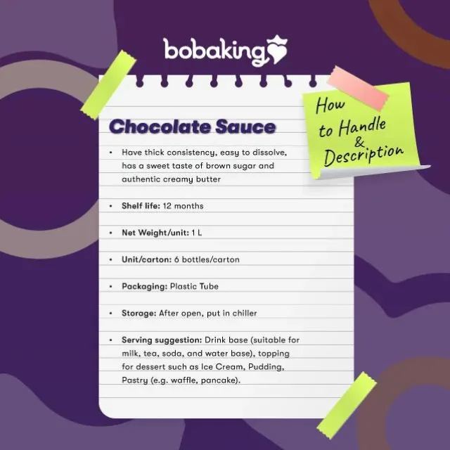 Product with an affordable price chocolate sauce tastes sweet and delicious as an additional sauce or topping for food