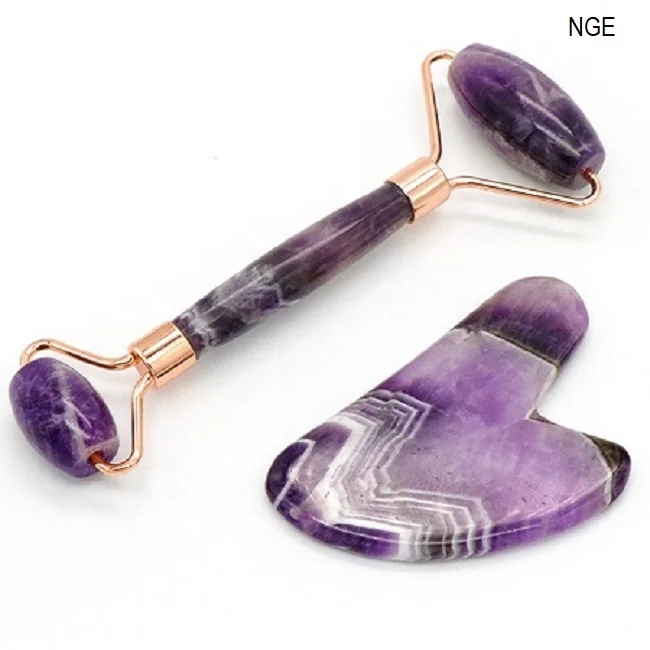 Gua sha massage Natural Amethyst massage roller & footwear tool gua sha scraping massage tool
