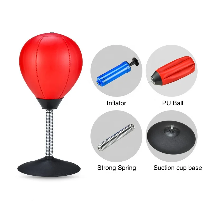 Stress Buster Relief Free Standing Desk Table Boxing Punch Ball Suction Cup Reflex Strain Punching Bag