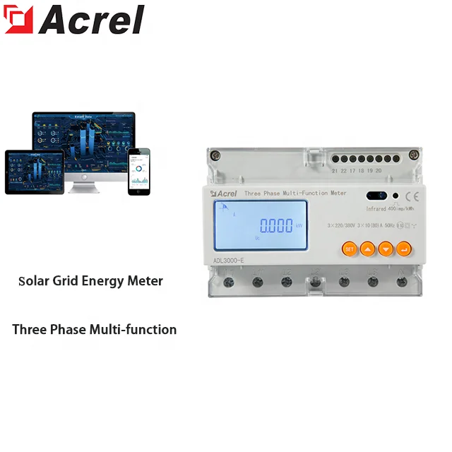 Acrel ADL3000-E/C 3 Phase Modbus Din Rail Mounted  Kwh CT Power Consumption Meter for Solar Inverter