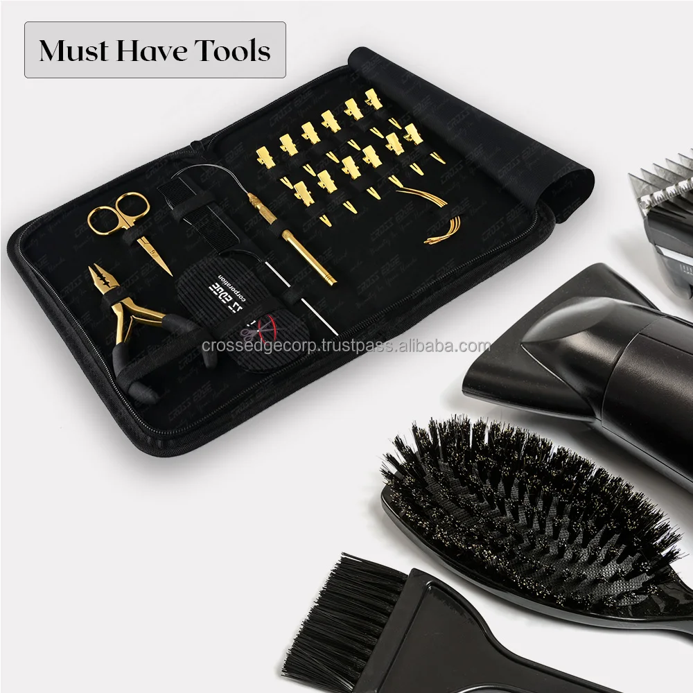 New Nano & Microbead Applicator Plier Hair Extension Tools Kit & Quick Parting Styling Comb & Grippers Set Stainless Steel