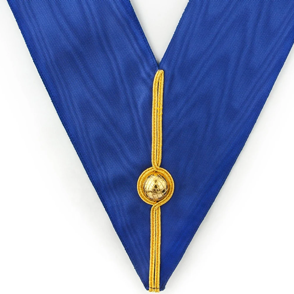 Masonic craft grand rank undress watermarked blue ribbon with gold trim and high quality for wearing