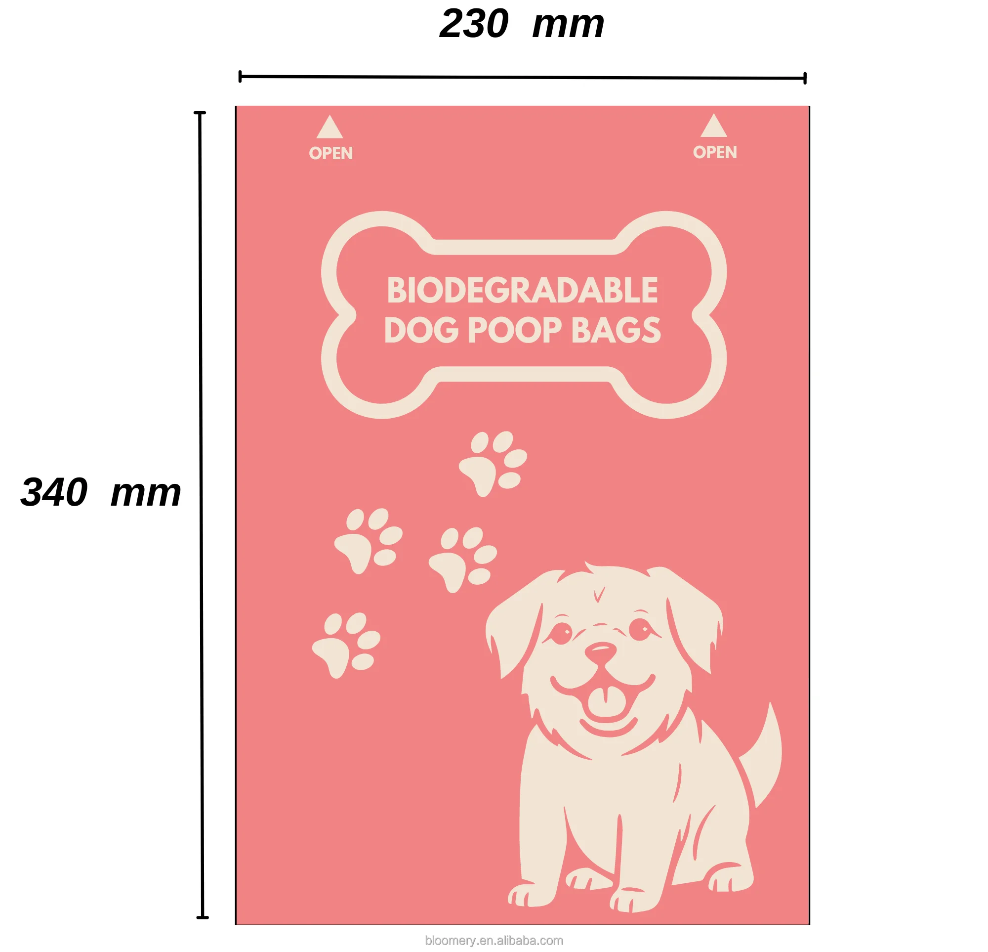 Custom Ultra Thick And Leakproof Scented Dog Poop Bags Biodegradable Cute Dog Poop Bags