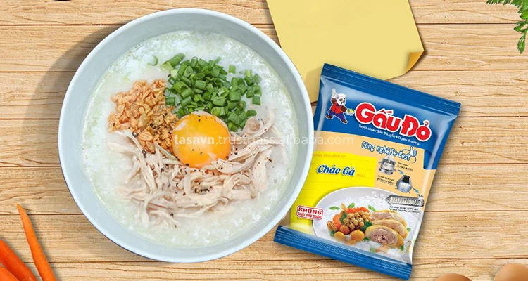 
Tasty foods for alldays in Vietnam with Instant Porridge with Chicken Flavor For Home Use 65gram 