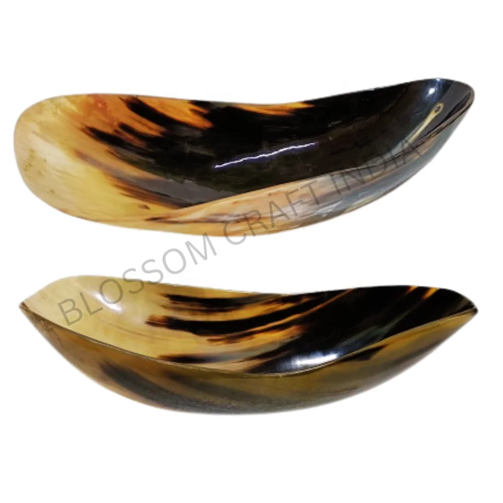 Handmade Ox Horn Agate Fruit Bowl Custom Sizes Real Animal Style Natural Colours Decorative Bowl