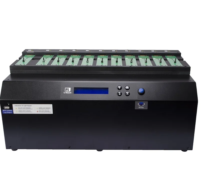 1 to 10 ports PCIe SSD (M.2 U.2) Duplicator and Sanitizer