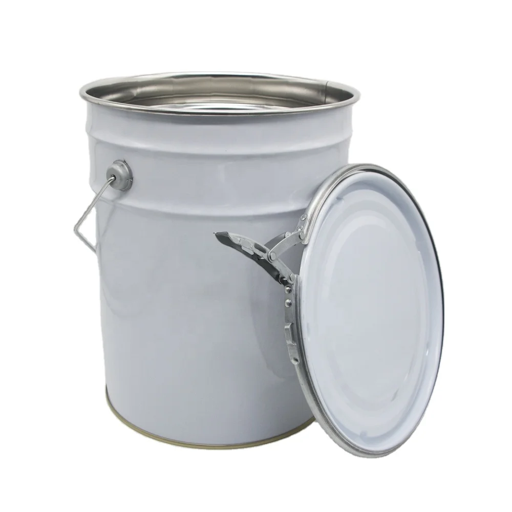 20L China Factory Direct-selling Paint Tin Bucket Metal Pail For Oil Packaging With Flower Lid And Plastic Handle