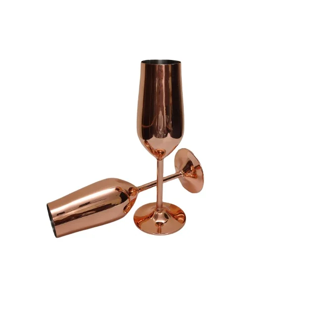 High Quality Handmade Copper Champagne Glass Stainless Steel Copper Wine Glass Copper Bar Accessories