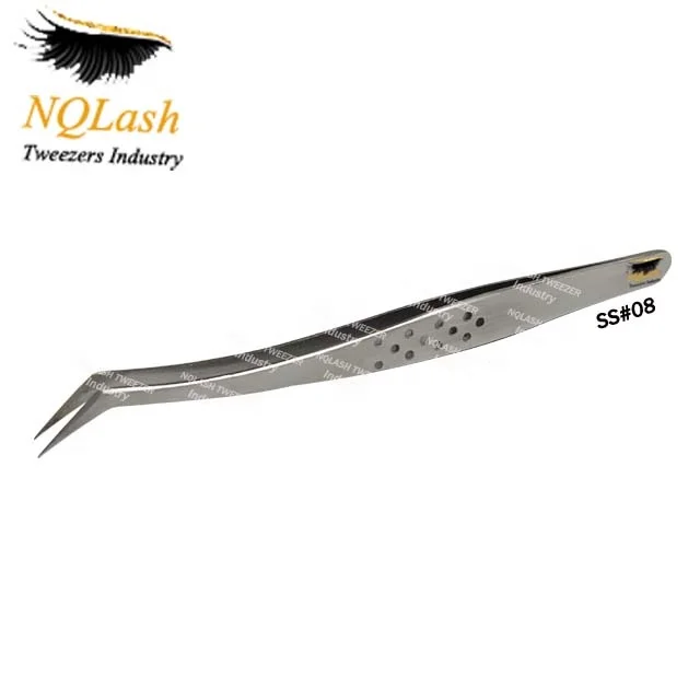 Pointed Volume Tweezers Stainless Steel Manufacturer Wholesale Price Custom logo Eyelash Extension Tweezers NQLASH Tweezer
