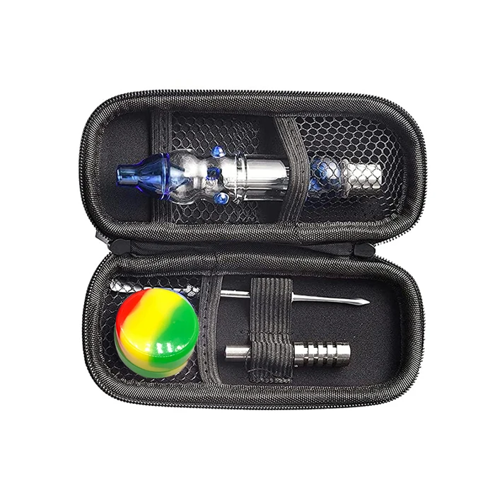 New Blue 5.5  Inch Mini Nector Collector Kit With Spiral GR2 Pure Titanium Steel Tip Gift Package