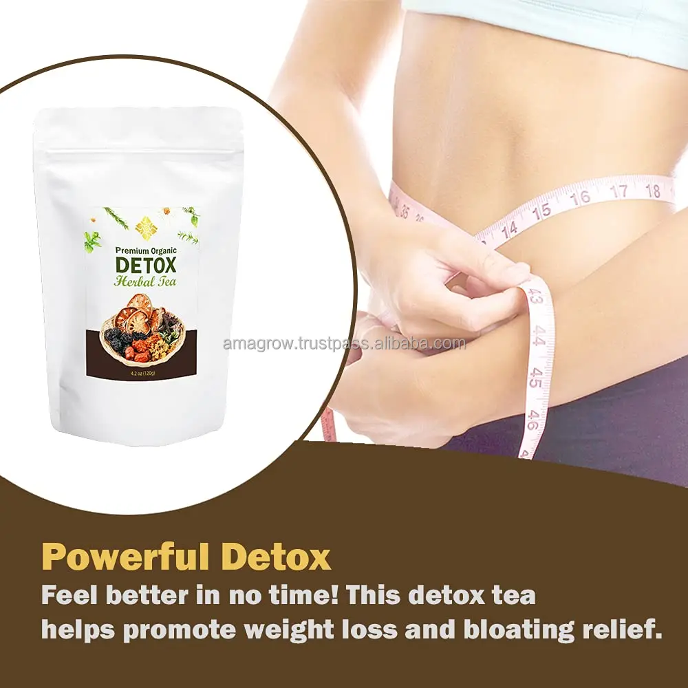 DETOX TEA Natural 12 Herbal Organic Blend Private Label - for Weight Loss Colon Cleanse Skinny Fit Reduce Belly Fat Slimming