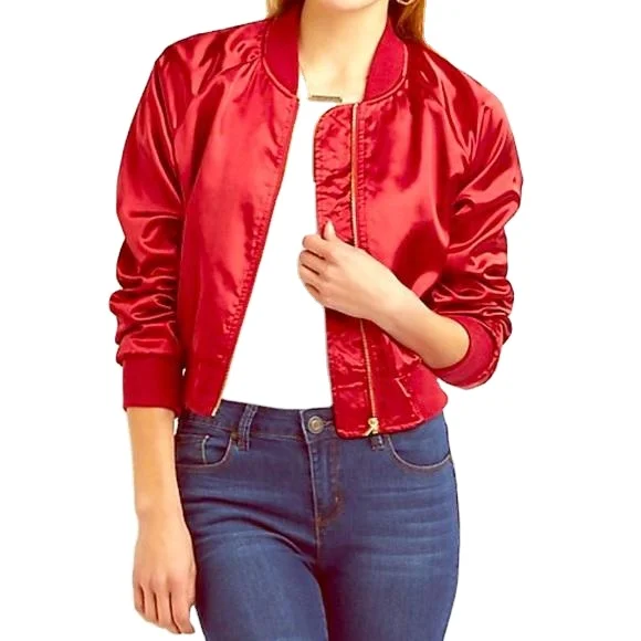 Ladies Best Custom Made Jackets Wholesale Best Price Stylish Silk Satin Bomber Jackets BY XAPATA SPORTS