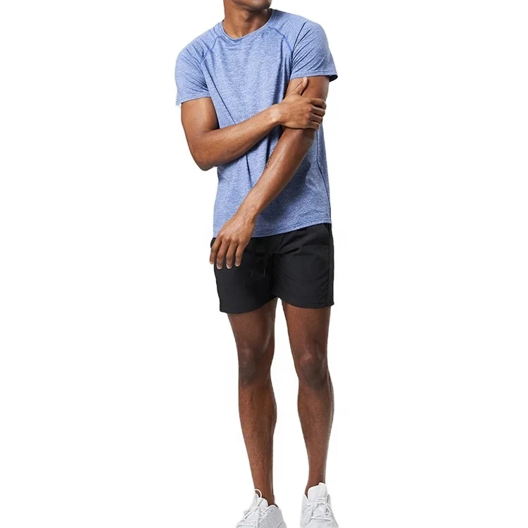 Custom Blank Fitted Polyester Shirt Quick Dry Crewneck Running Fitness T-shirt Workout Athletic Gym Sport Mens T Shirt