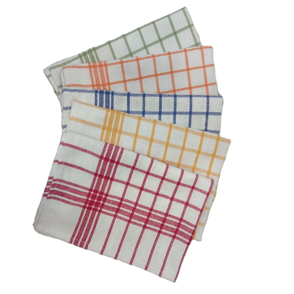 Wholesale 100% Cotton Yarn Dyed Check Design Kitchen Towel Tea Towel Dishcloth Cleaning Towels