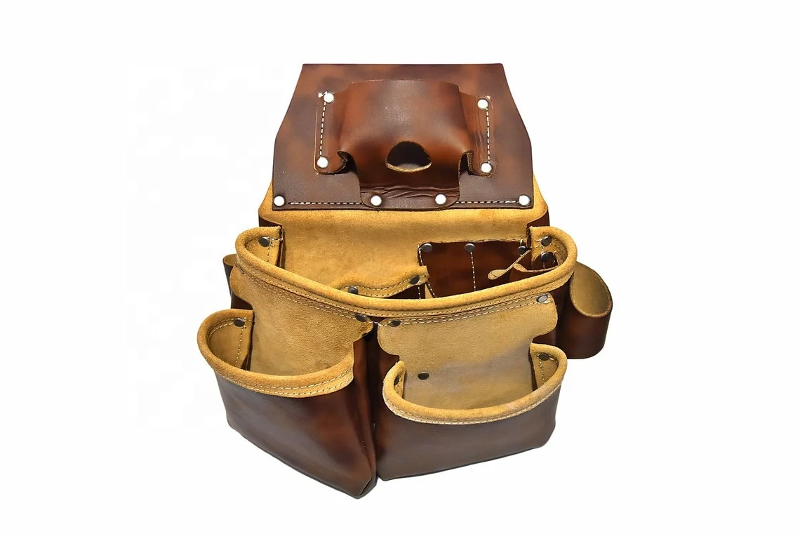 Manufacturer Custom Heavy Duty Hand Leather Belt Multi Tool Fastener Bag Belt Pouch Wholesale