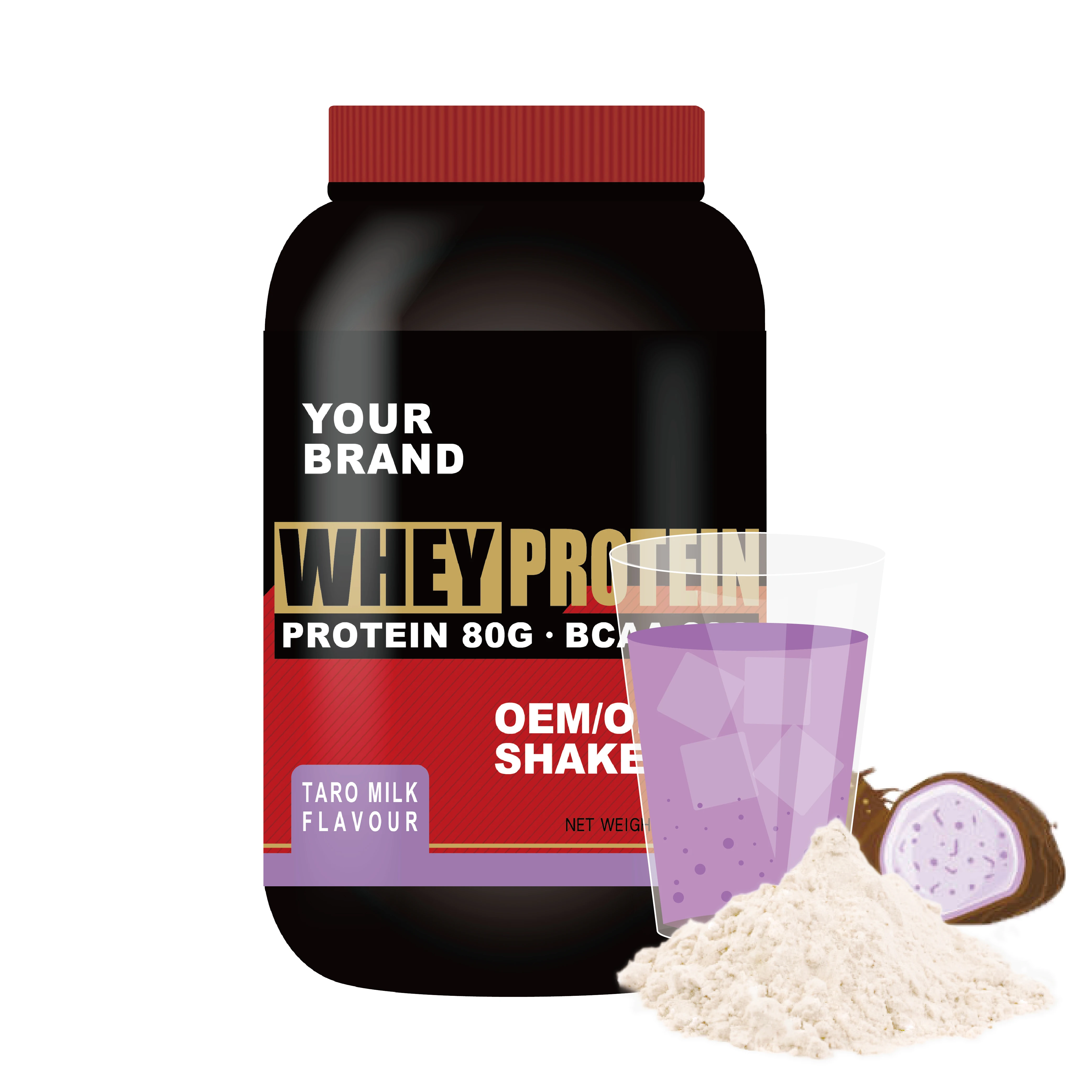 Customize whey protein powder 100% whey taro milk Flavor 2LB